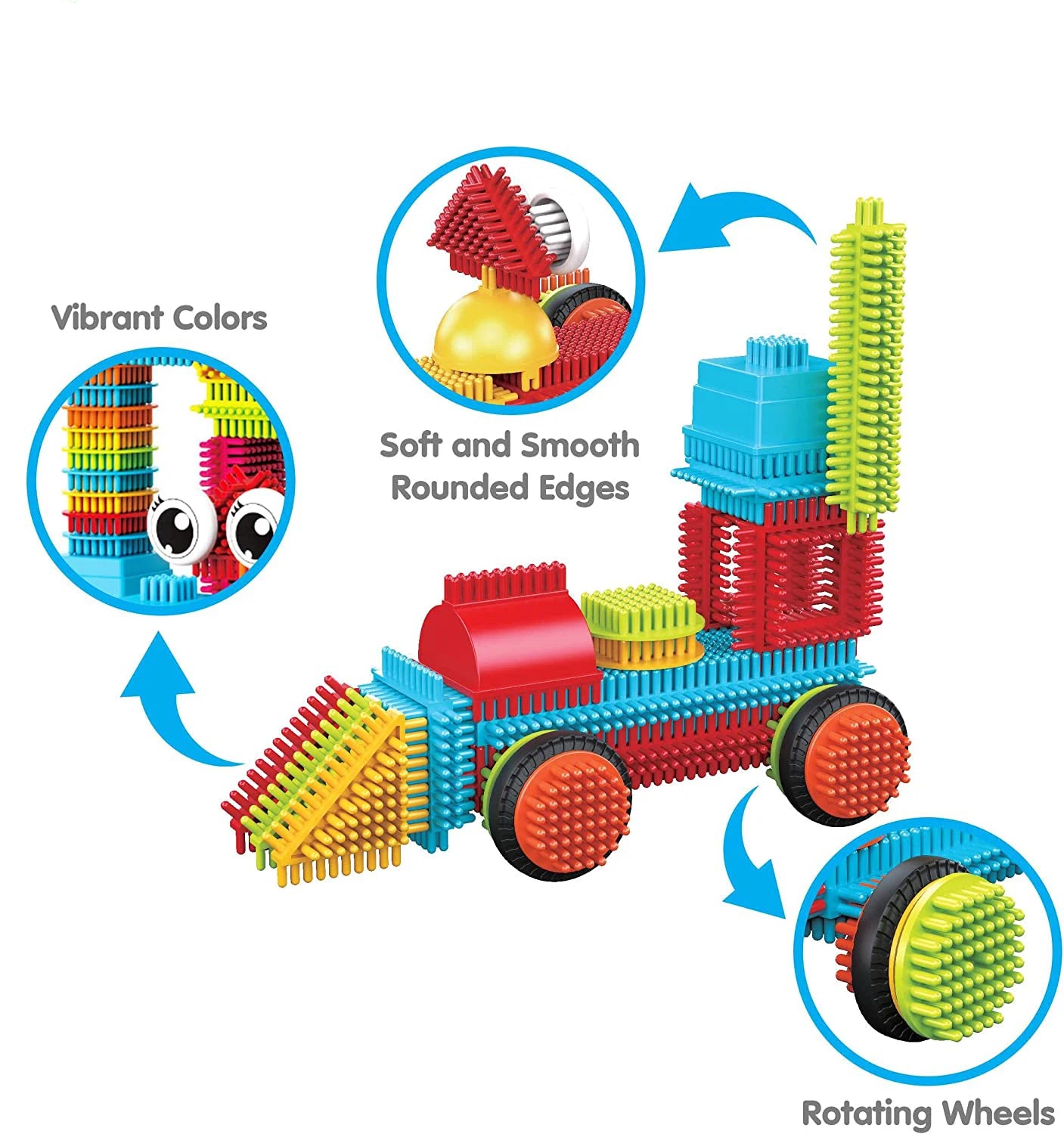 144PCS Building Block Children's Bristle Shape Brick Intellectual Modeling Interactive Parent-Child Assembly Diy Educational Toy