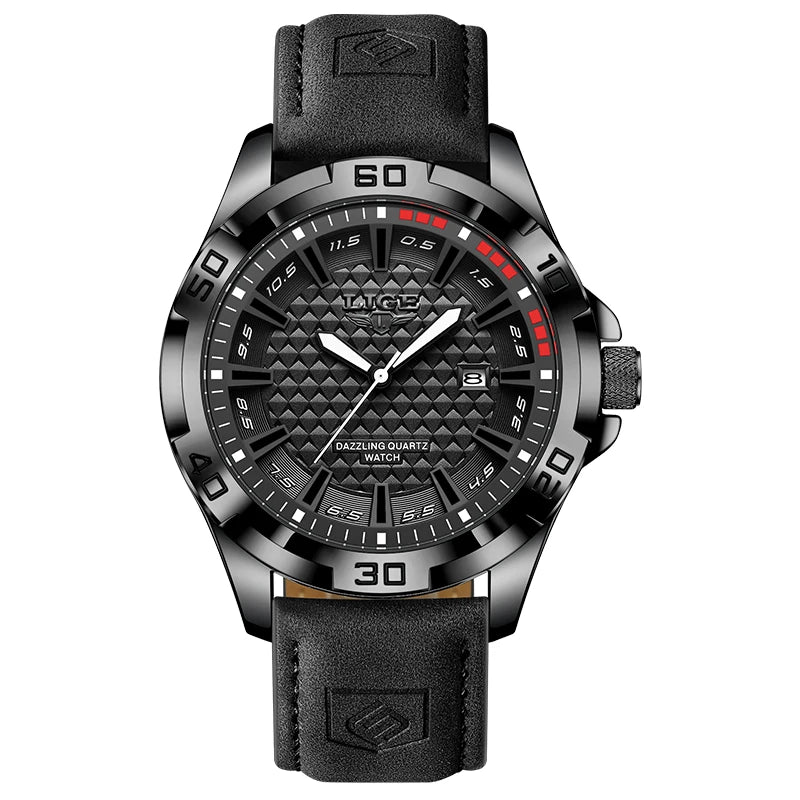 LIGE Men's Quartz Watch 2026 | Luxury Waterproof Business Sports Watch with Calendar for Men