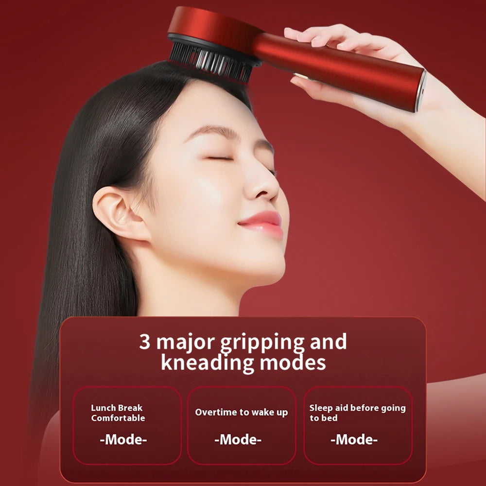 Electric Scalp Massage Comb with Red Light Therapy | Hair Growth Anti Hair Loss Massager & Oil Applicator