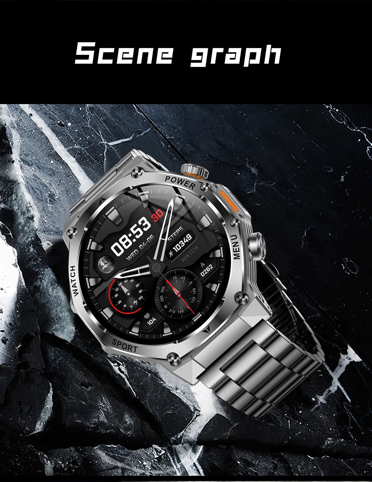 AK82 smart watch bluetooth call bluetooth call sports high definition waterproof heart rate flashlight multi-function