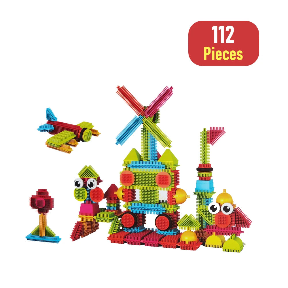 144PCS Building Block Children's Bristle Shape Brick Intellectual Modeling Interactive Parent-Child Assembly Diy Educational Toy