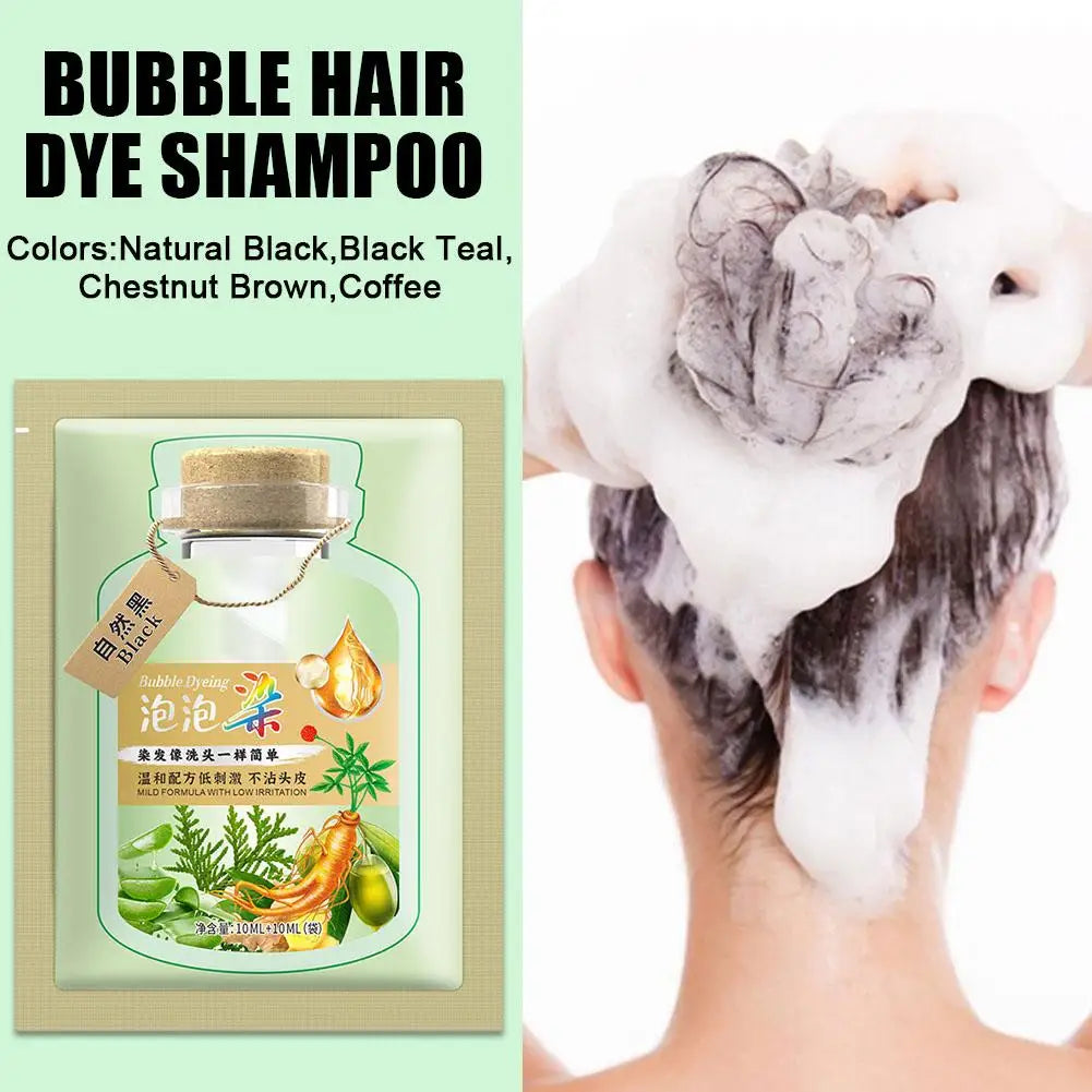 Natural Plant Herbal Hair Dye Shampoo 5 Minutes Change Hair Color Non-irritating Repairs Gray White Fashion Hair Care Women Men