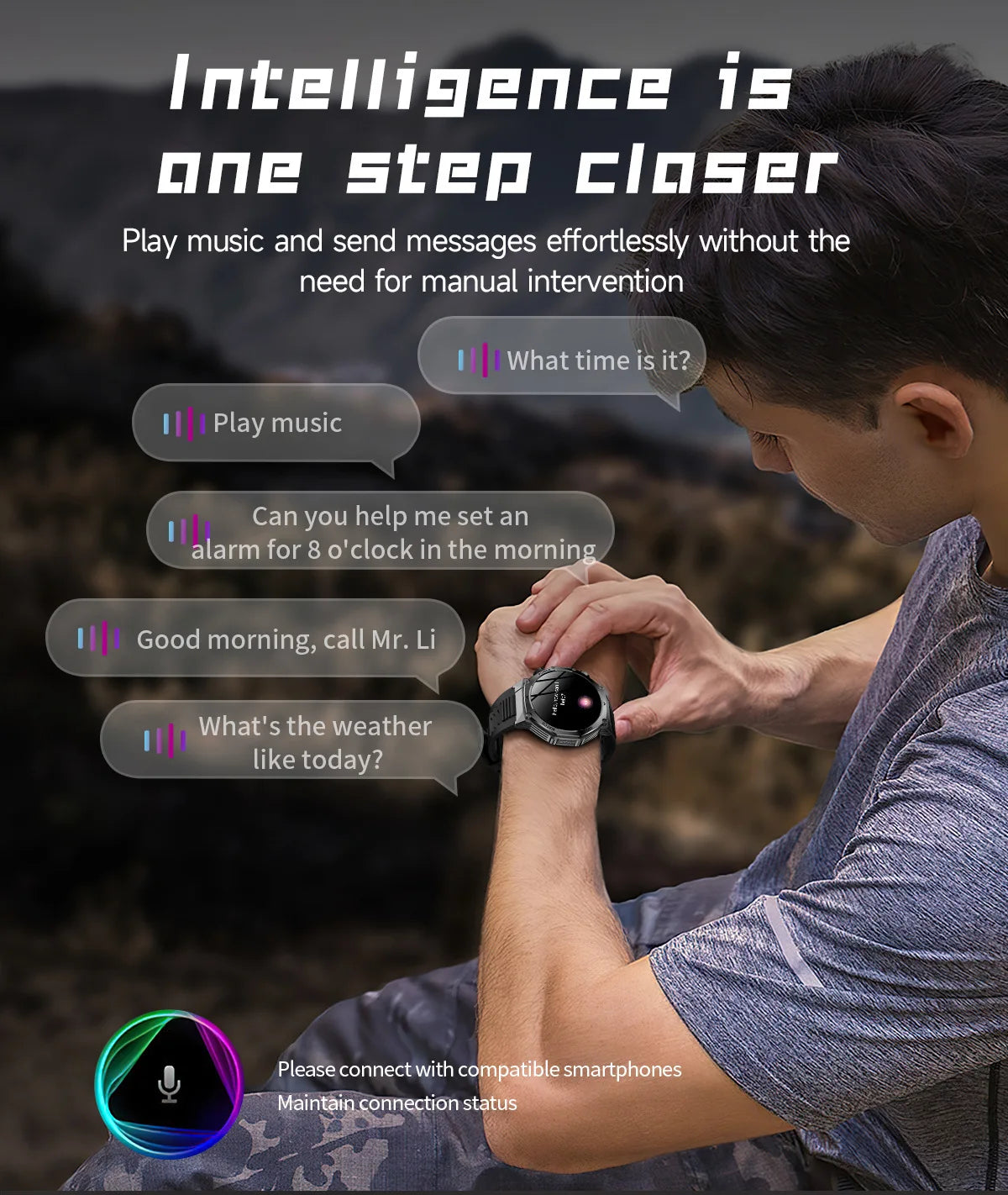 AK82 smart watch bluetooth call bluetooth call sports high definition waterproof heart rate flashlight multi-function
