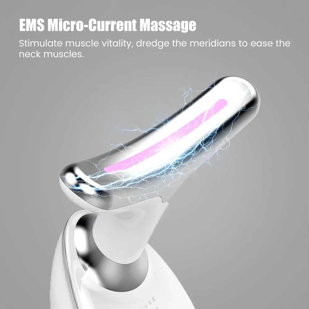 EMS Face & Neck Lift Beauty Device | LED Light Therapy Facial Massager for Skin Tightening & Anti-Wrinkle Care