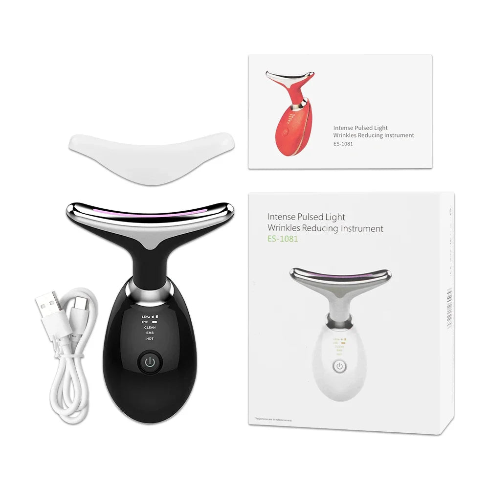 EMS Face & Neck Lift Beauty Device | LED Light Therapy Facial Massager for Skin Tightening & Anti-Wrinkle Care
