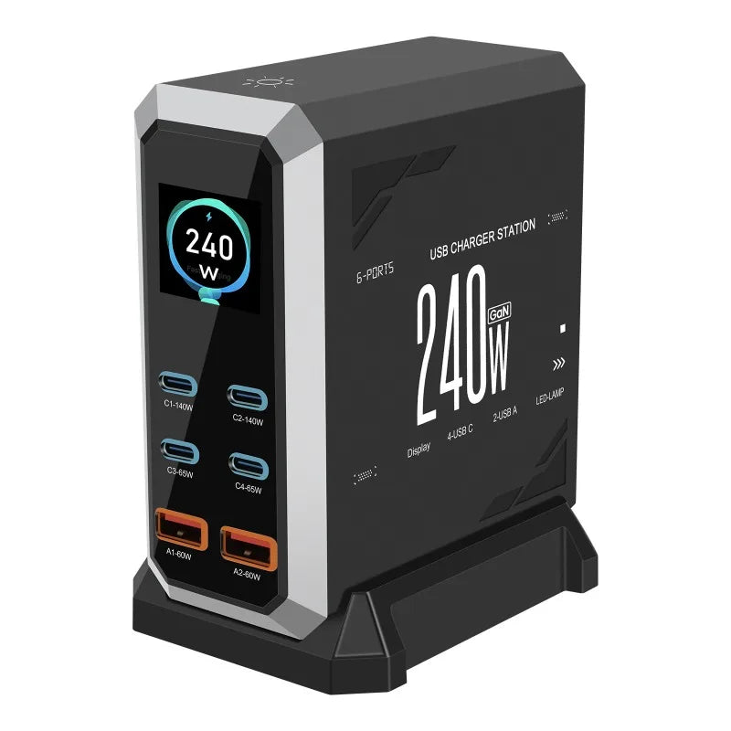 Multi Port USB Type-C Charger with Digital Display
