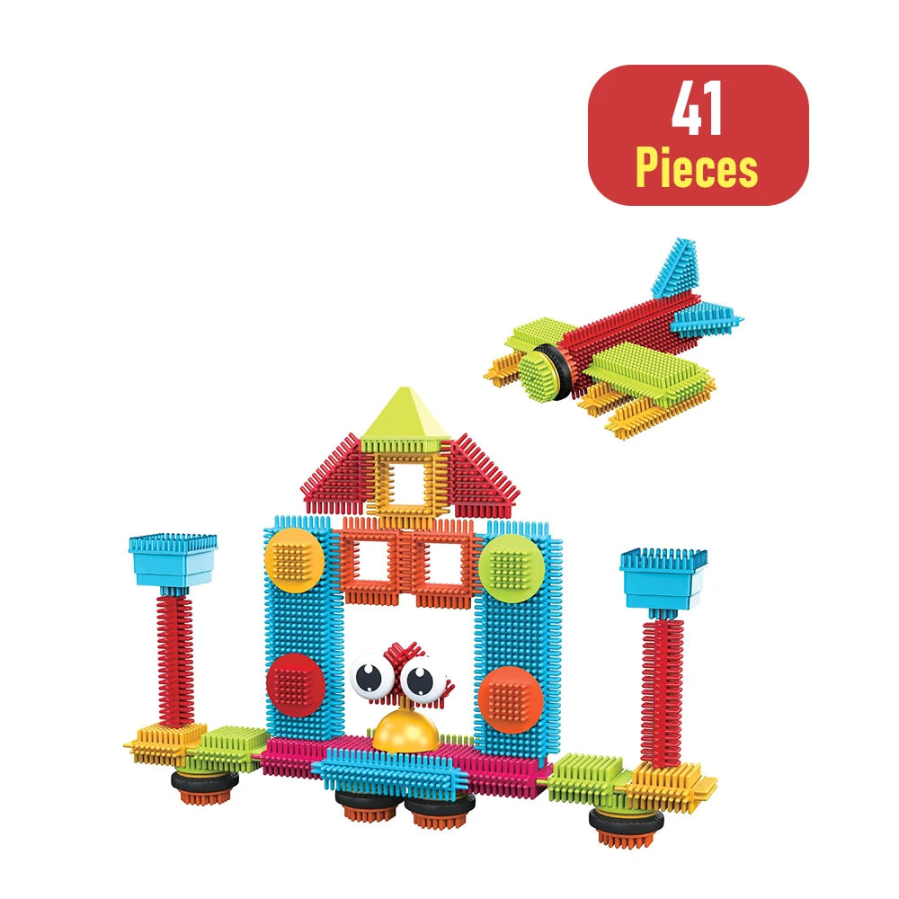 144PCS Building Block Children's Bristle Shape Brick Intellectual Modeling Interactive Parent-Child Assembly Diy Educational Toy