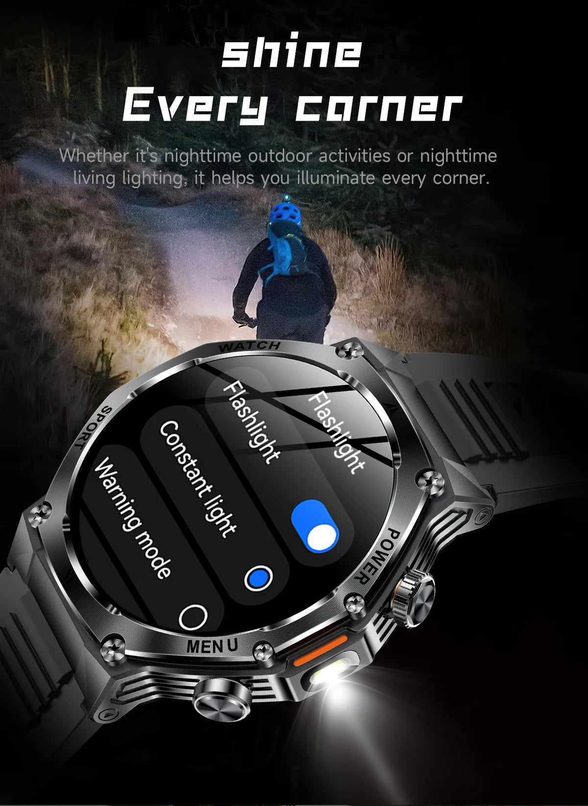 AK82 smart watch bluetooth call bluetooth call sports high definition waterproof heart rate flashlight multi-function