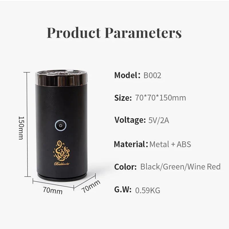 NAMSTE Mini Portable Electric Incense Burner USB Aroma Diffuser Arabian Rechargeable Incense Holder Censer Home Decoration
