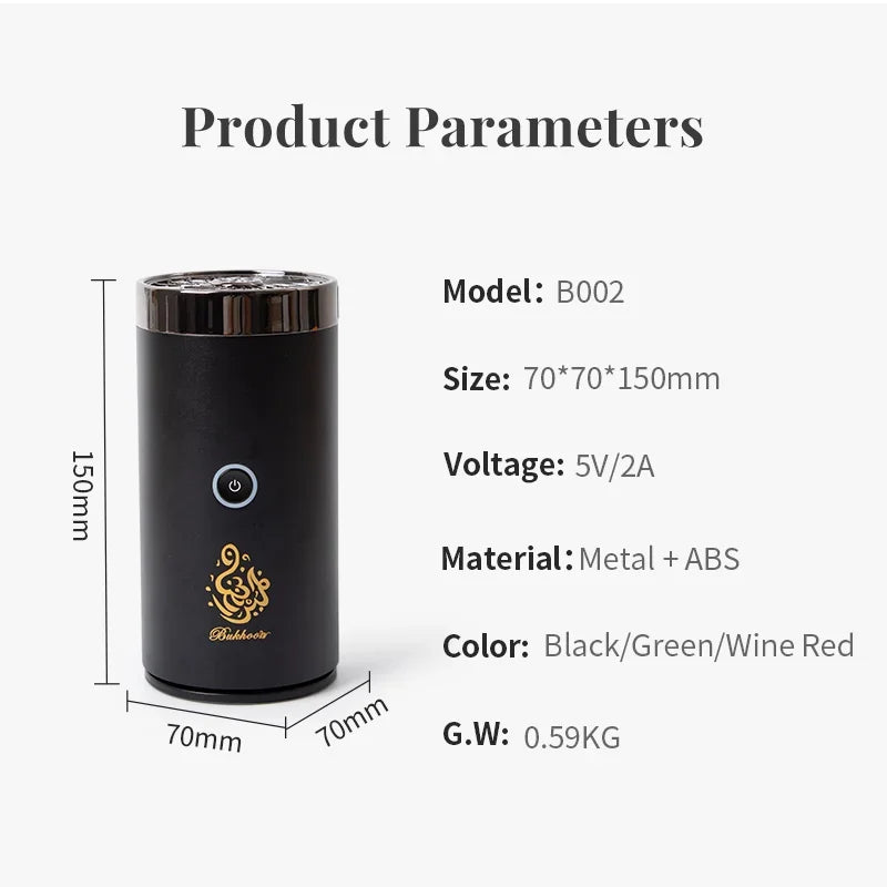 NAMSTE Mini Portable Electric Incense Burner USB Aroma Diffuser Arabian Rechargeable Incense Holder Censer Home Decoration