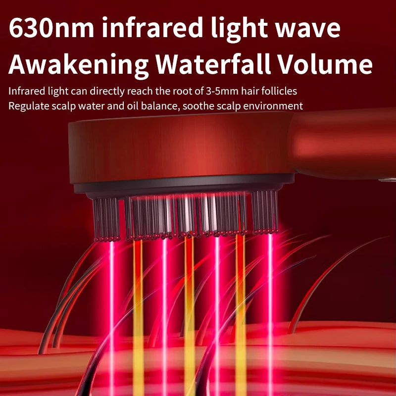 Electric Scalp Massage Comb with Red Light Therapy | Hair Growth Anti Hair Loss Massager & Oil Applicator