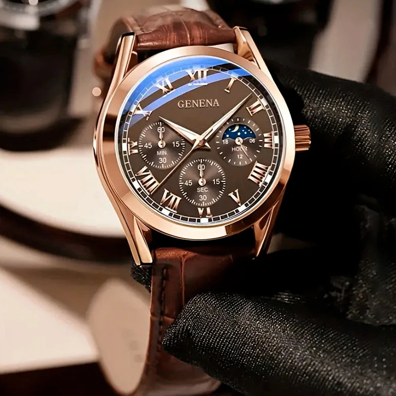 Men's Business & Casual Quartz Watch | Elegant Waterproof Analog Wristwatch for Everyday Wear