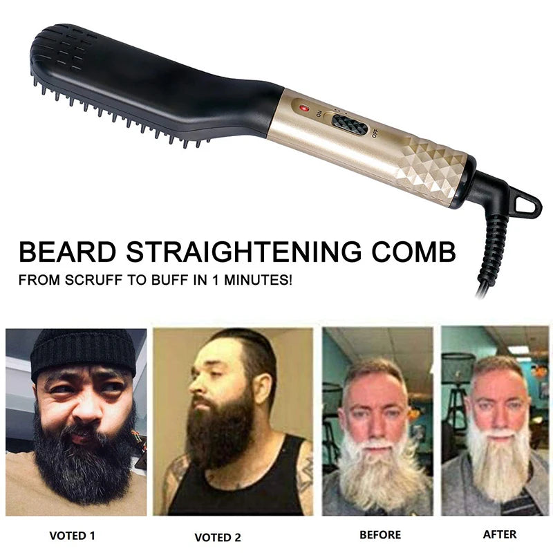 Beard Straightener for Men,Premium Heated Beard Brush w/Anti-Scald Feature,Beard Straightening Comb,Unique Fathers Day Birthday Valentines Gifts for Men Him Dad Boyfriend Christmas Stocking Stuffers