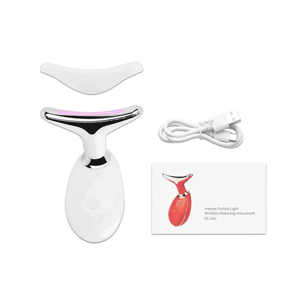 EMS Face & Neck Lift Beauty Device | LED Light Therapy Facial Massager for Skin Tightening & Anti-Wrinkle Care
