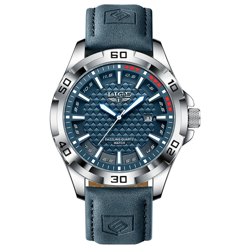 LIGE Men's Quartz Watch 2026 | Luxury Waterproof Business Sports Watch with Calendar for Men
