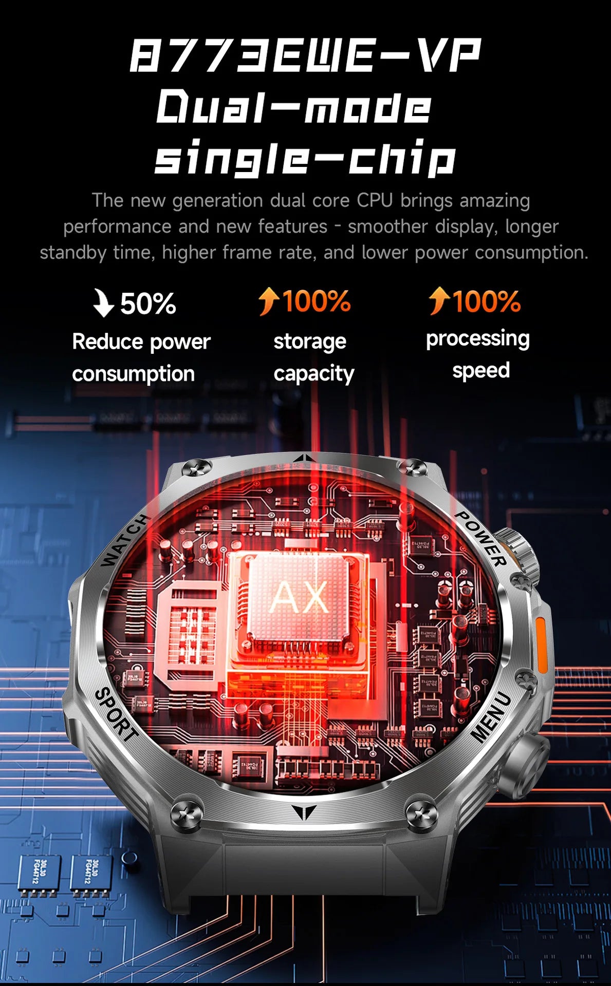 AK82 smart watch bluetooth call bluetooth call sports high definition waterproof heart rate flashlight multi-function