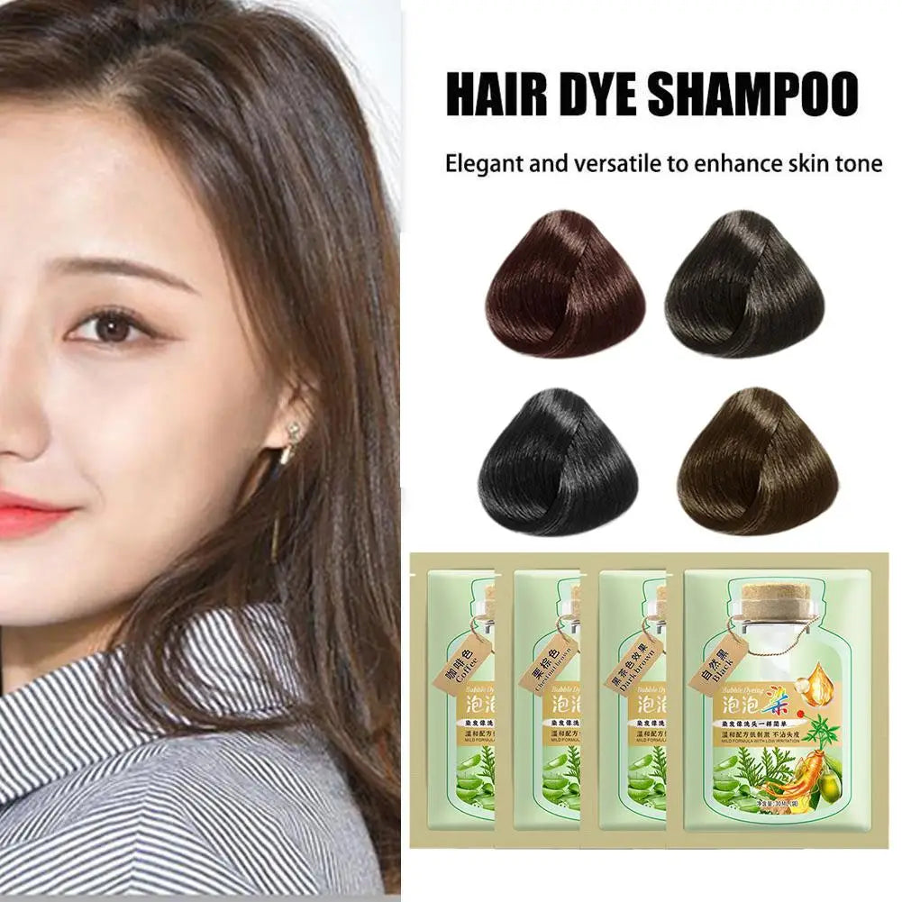 Natural Plant Herbal Hair Dye Shampoo 5 Minutes Change Hair Color Non-irritating Repairs Gray White Fashion Hair Care Women Men