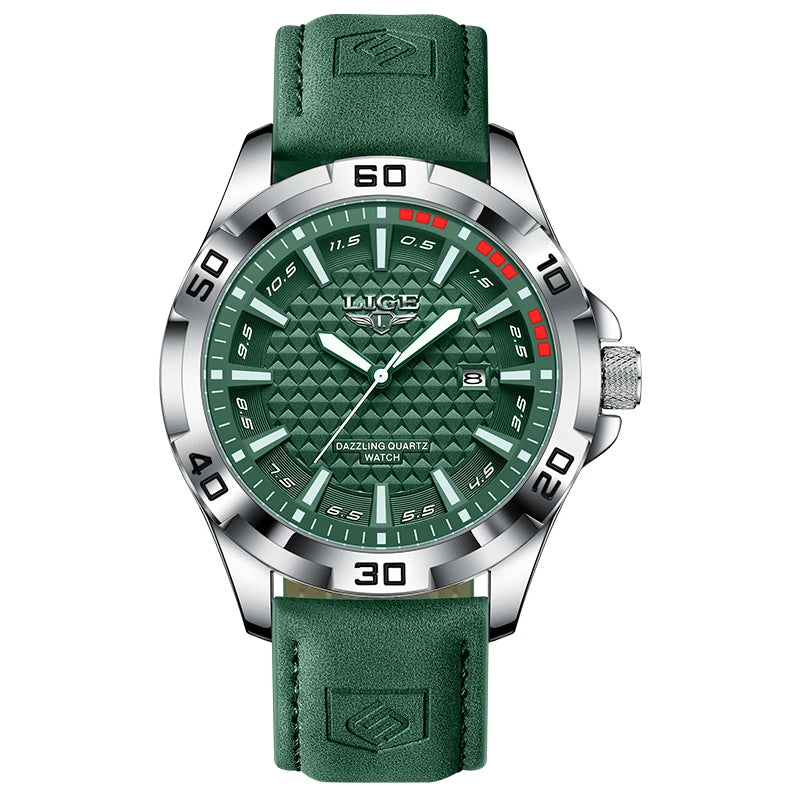 LIGE Men's Quartz Watch 2026 | Luxury Waterproof Business Sports Watch with Calendar for Men