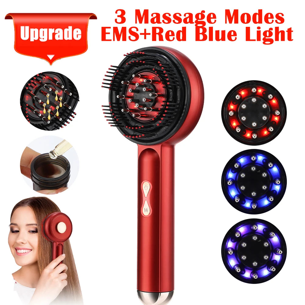 Electric Scalp Massage Comb with Red Light Therapy | Hair Growth Anti Hair Loss Massager & Oil Applicator