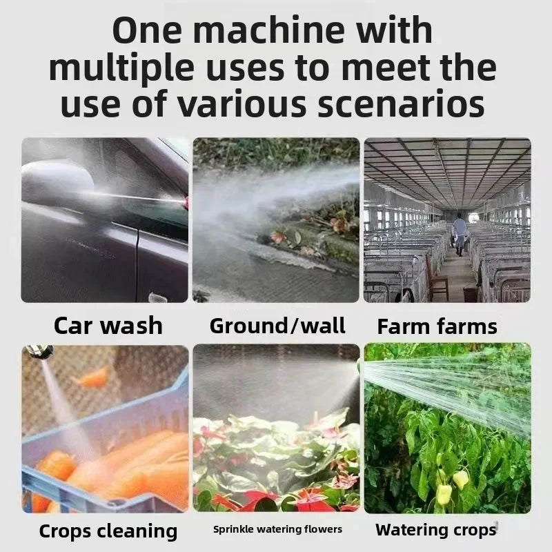 High Pressure Water Gun Wireless Car Washing Machine Lithium Battery Portable Charging Household Water Pump 220V 800W