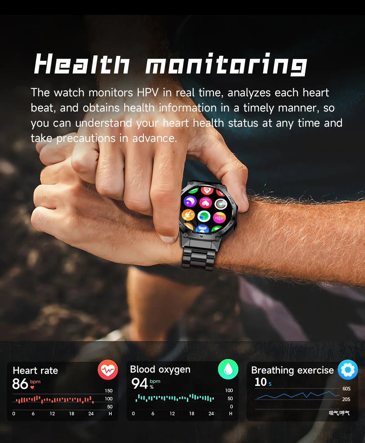 AK82 smart watch bluetooth call bluetooth call sports high definition waterproof heart rate flashlight multi-function