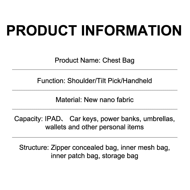 Men Crossbody Bag PU Leather Classic Anti-Theft Shoulder Bag Chest Bag Multifunctional For Men