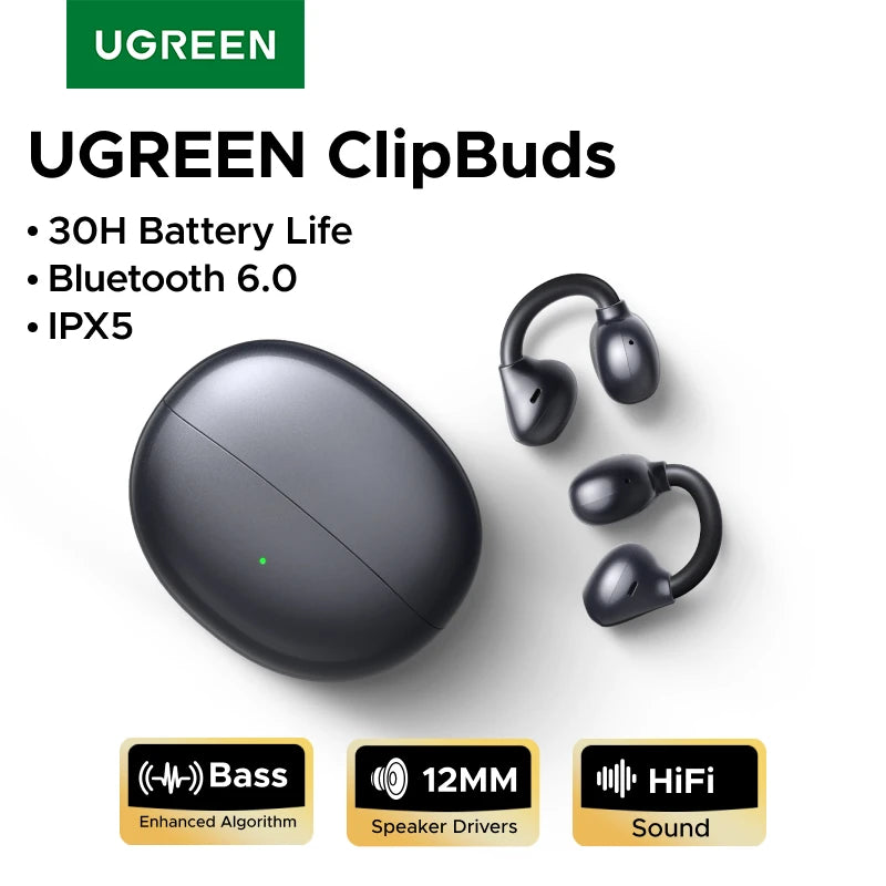 UGREEN ClipBuds Open-Ear Bluetooth Earbuds
