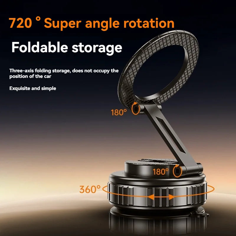 Car Mount Electric Vacuum Magnetic Holder Foldable Strong Suction Stand For Cell Phone For iphone 12 13 14 15 16 Live Streaming