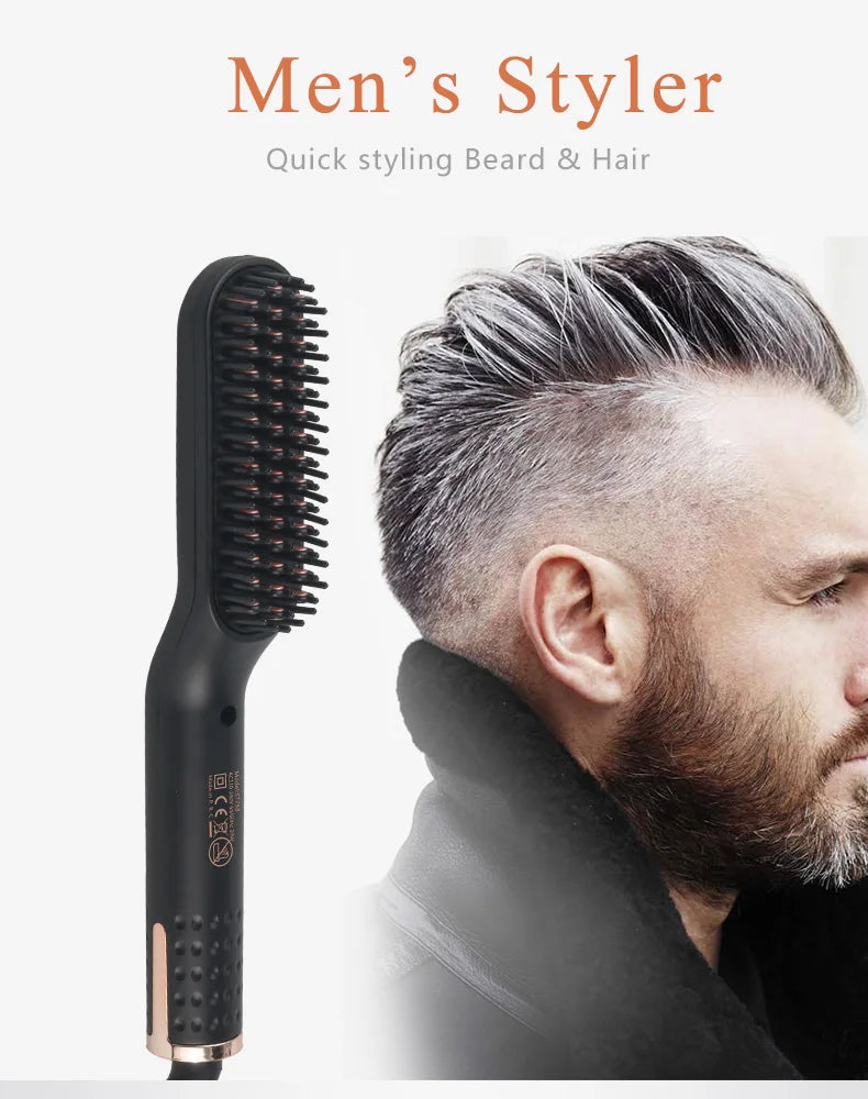 Beard Straightener for Men,Premium Heated Beard Brush w/Anti-Scald Feature,Beard Straightening Comb,Unique Fathers Day Birthday Valentines Gifts for Men Him Dad Boyfriend Christmas Stocking Stuffers