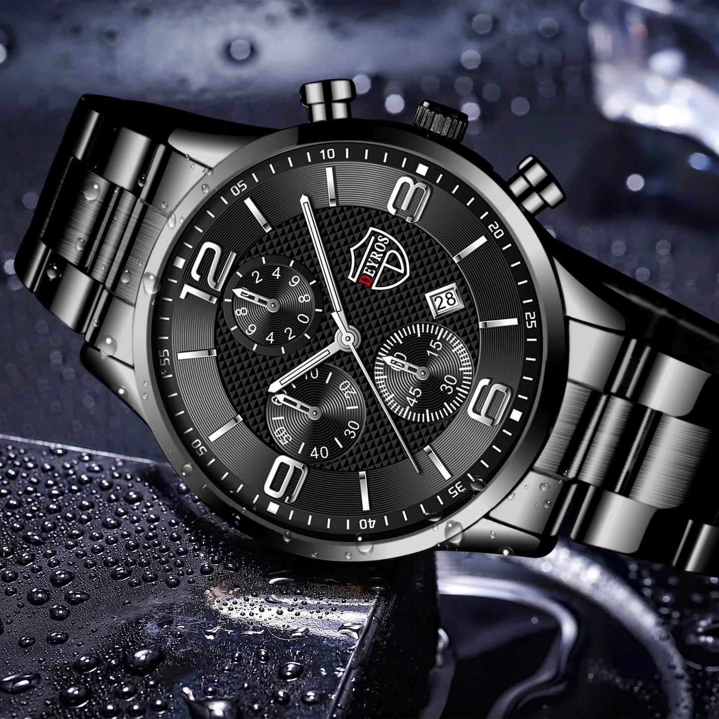 reloj hombre Luxury Business Men Watchs Stainless Steel Quartz Wrist Watch Male Leather Calendar Luminous male relogio masculino