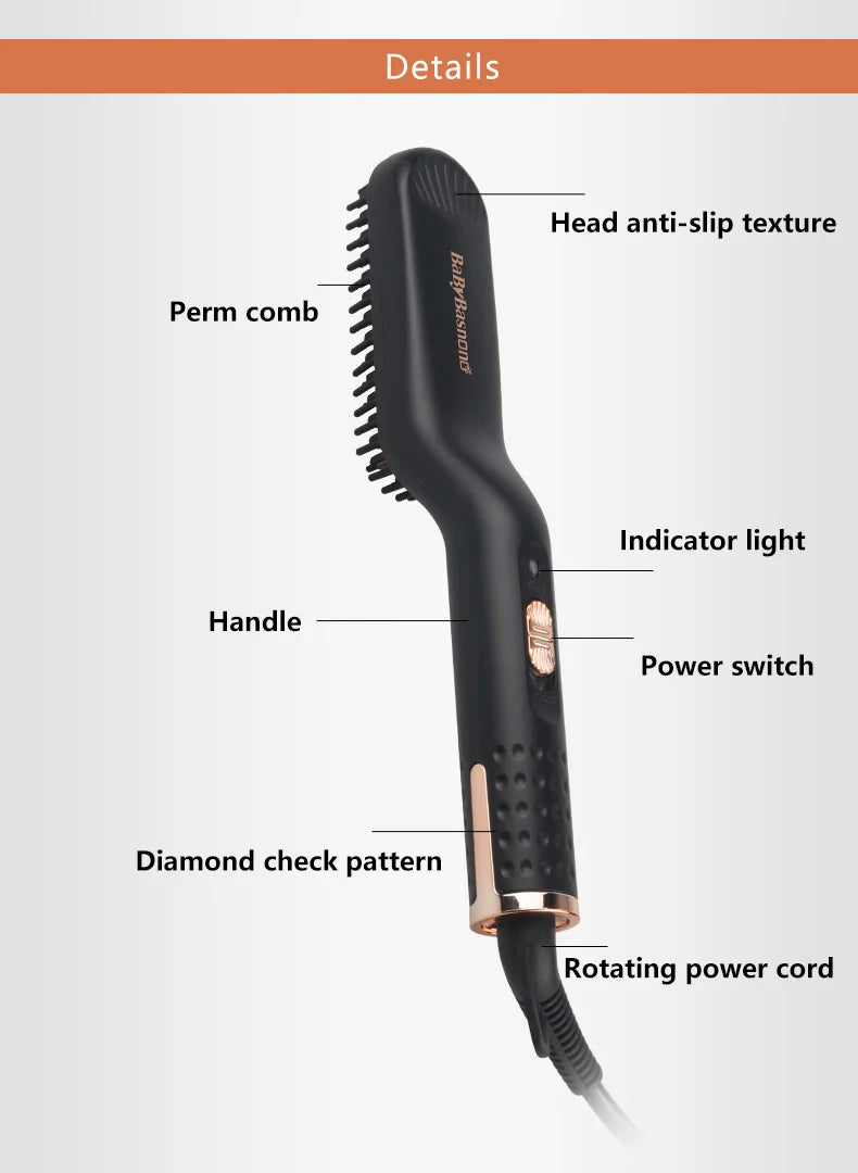 Beard Straightener for Men,Premium Heated Beard Brush w/Anti-Scald Feature,Beard Straightening Comb,Unique Fathers Day Birthday Valentines Gifts for Men Him Dad Boyfriend Christmas Stocking Stuffers