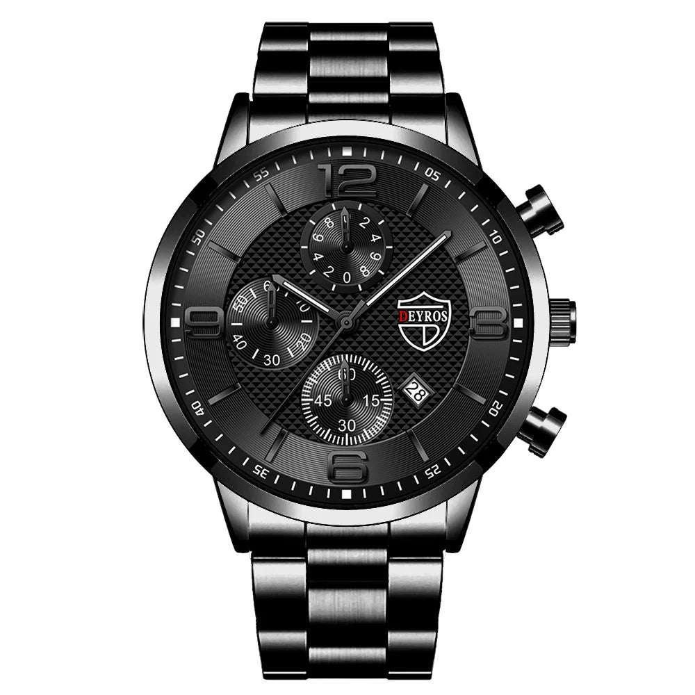 reloj hombre Luxury Business Men Watchs Stainless Steel Quartz Wrist Watch Male Leather Calendar Luminous male relogio masculino