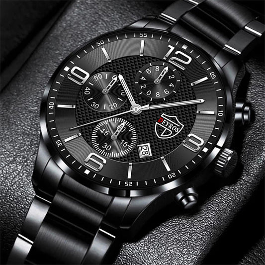 reloj hombre Luxury Business Men Watchs Stainless Steel Quartz Wrist Watch Male Leather Calendar Luminous male relogio masculino