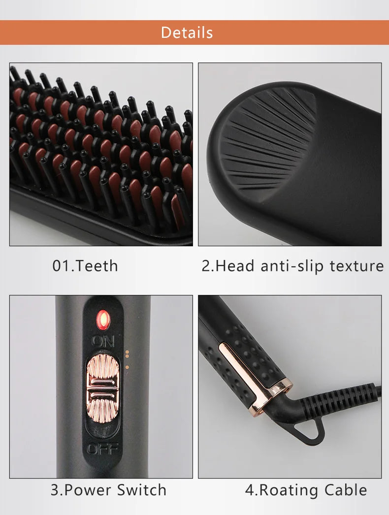 Beard Straightener for Men,Premium Heated Beard Brush w/Anti-Scald Feature,Beard Straightening Comb,Unique Fathers Day Birthday Valentines Gifts for Men Him Dad Boyfriend Christmas Stocking Stuffers