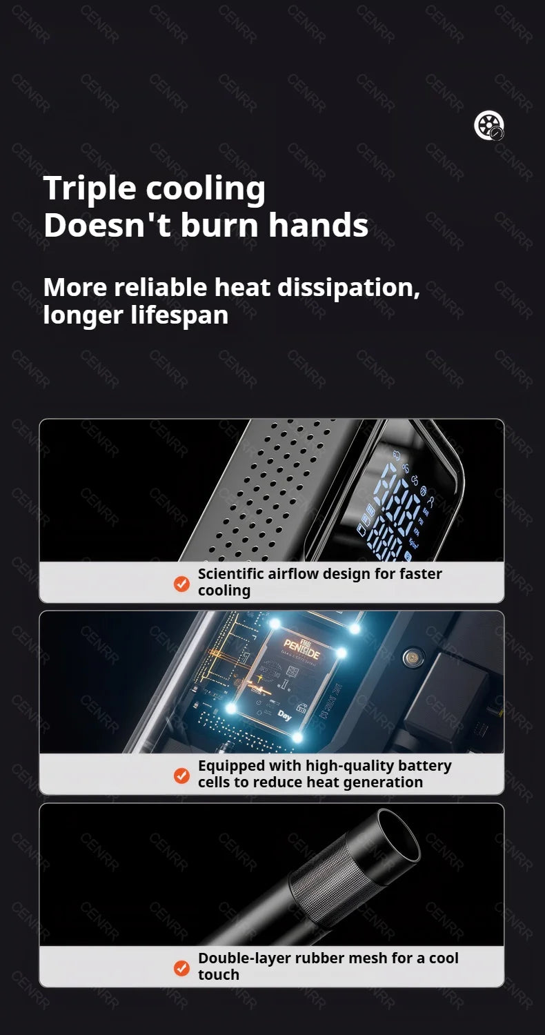 Electric Car Air Pump Portable Tire Inflator Wireless Air Injector LCD Display Air Compressor For Car Motorcycle Bike Tyre Ball