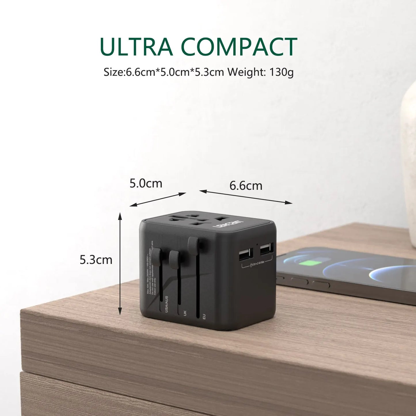 Universal Travel Adapter with USB Fast Charging
