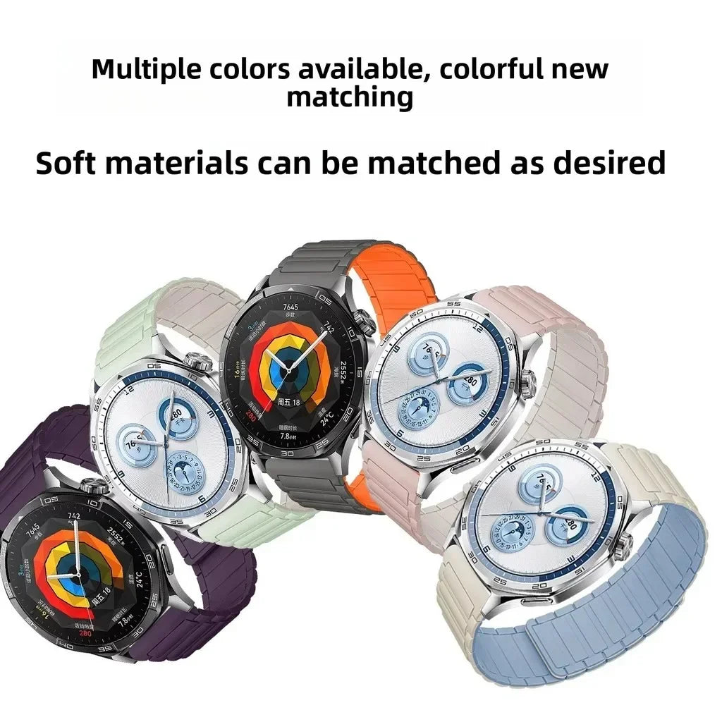 18mm 20mm 22mm Magnetic Loop Band for Samsung Galaxy Watch  6 Classic Silicone Strap for Huawei Watch GT5 46mm 7 6 5 4 44/40mm