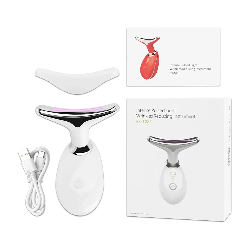 EMS Face & Neck Lift Beauty Device | LED Light Therapy Facial Massager for Skin Tightening & Anti-Wrinkle Care