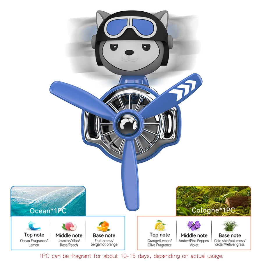 Head shaking rotating plane cool bear pilot car air fresheners accessories decoration funny aroma diffuser perfume fragrance men