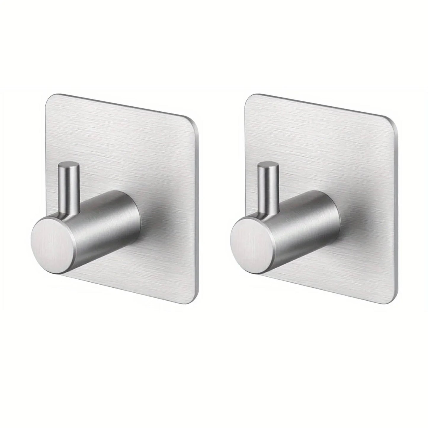 2/4pcs Self-Adhesive Towel Hooks Stainless Steel Stick-On Wall Hooks For Home Coat Robe Bathroom Organization Accessories