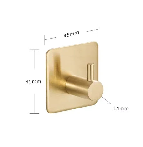 2/4pcs Self-Adhesive Towel Hooks Stainless Steel Stick-On Wall Hooks For Home Coat Robe Bathroom Organization Accessories