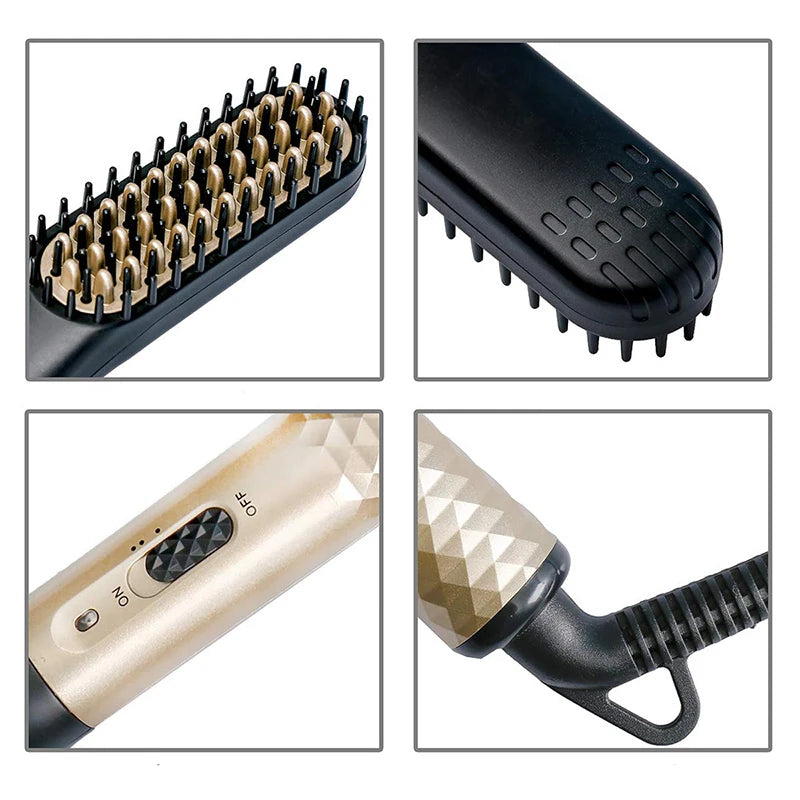 Beard Straightener for Men,Premium Heated Beard Brush w/Anti-Scald Feature,Beard Straightening Comb,Unique Fathers Day Birthday Valentines Gifts for Men Him Dad Boyfriend Christmas Stocking Stuffers