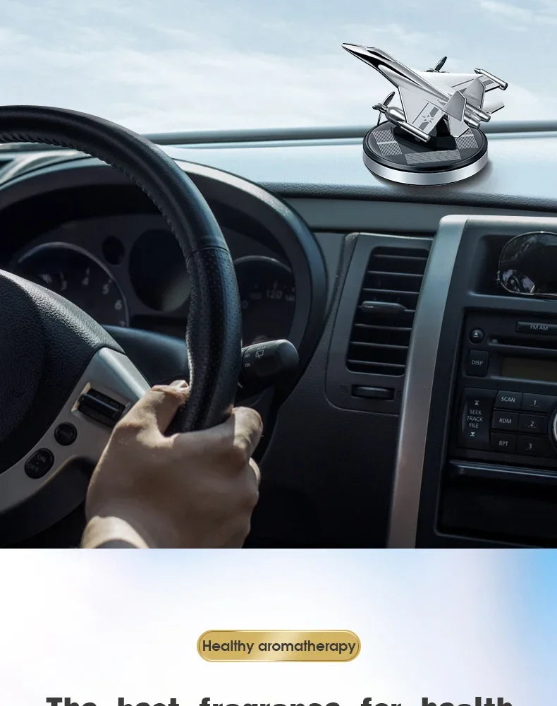 Car Air Freshener Solar Propeller Fighter Aromatherapy Car Interior Decoration Accessories Car Rotating Aromatherapy Perfume