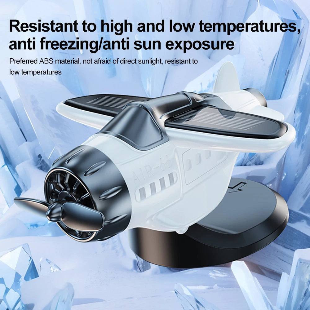 Car Solar Airplane Ornaments 360 Rotary Creative Car Center Console Powered Aircraft Ornaments Car Interior Decor Accessories