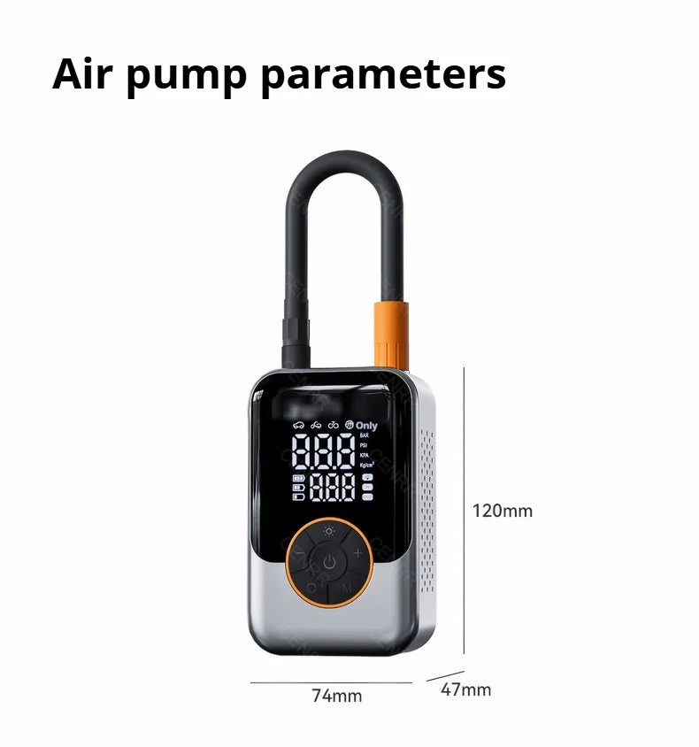 Electric Car Air Pump Portable Tire Inflator Wireless Air Injector LCD Display Air Compressor For Car Motorcycle Bike Tyre Ball