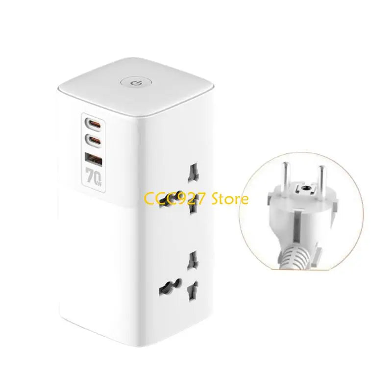 B03F 70W Surges Protectors Power Strips Tower Flat Plug 2 Outlets 3 USB Port for Home Office Dorm Room