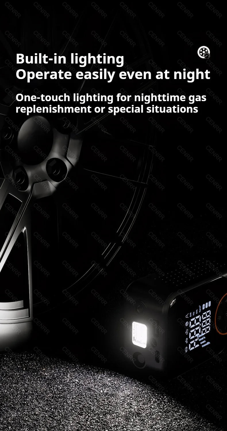 Electric Car Air Pump Portable Tire Inflator Wireless Air Injector LCD Display Air Compressor For Car Motorcycle Bike Tyre Ball