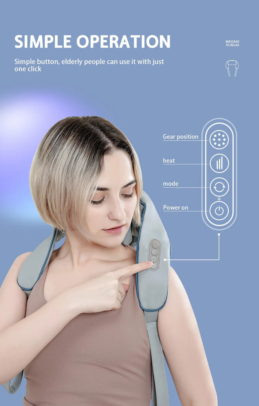 Foreverlily Wireless Shoulder And Back Kneading Massage Shawl Neck masajeador Brushless Motor Neck And Shoulder Massager