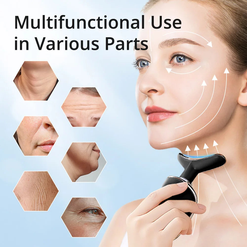 Facial Lifting Device Neck Face Eye Massage Face Slimming EMS Beauty Skin Phototherapy Machine Anti Aging Reduce Double Chin