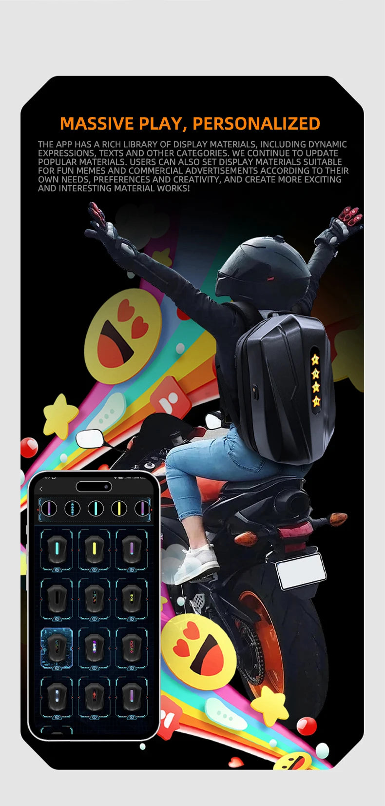 LED Display Backpack APP Control Laptop Backpack Business Travel Men DIY Smart Backpack School Woman Motorbikes Outdoor Backpack
